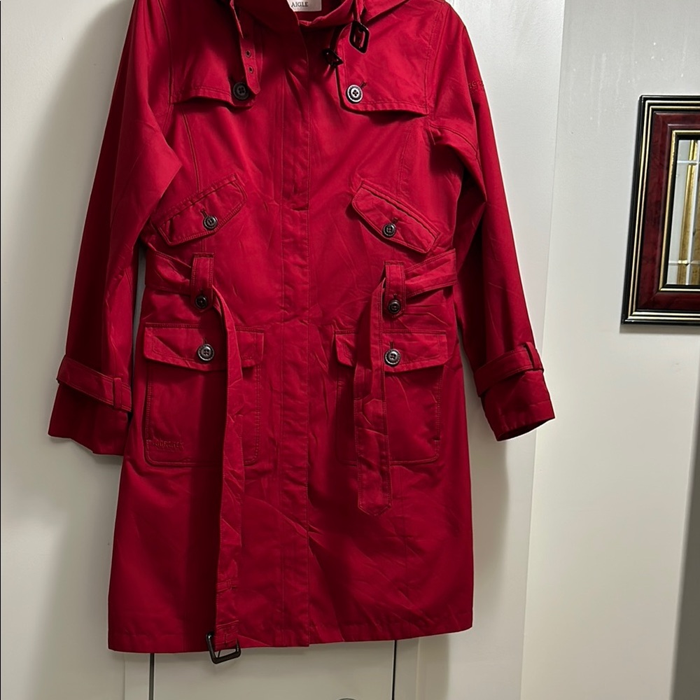 Aigle Stylish Red Trench Coat